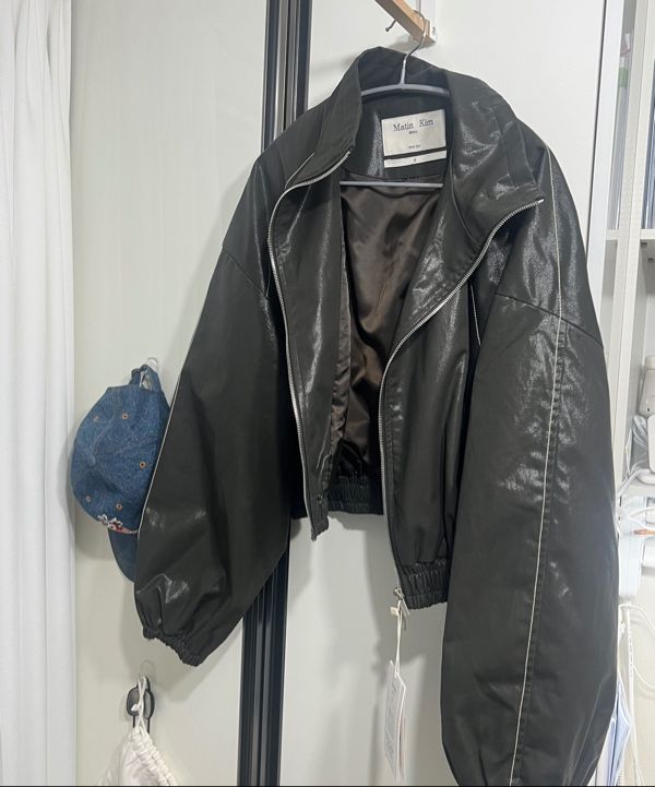 MUSINSA | MATIN KIM MATIN ROUGH COATING CROP BOMBER IN BROWN