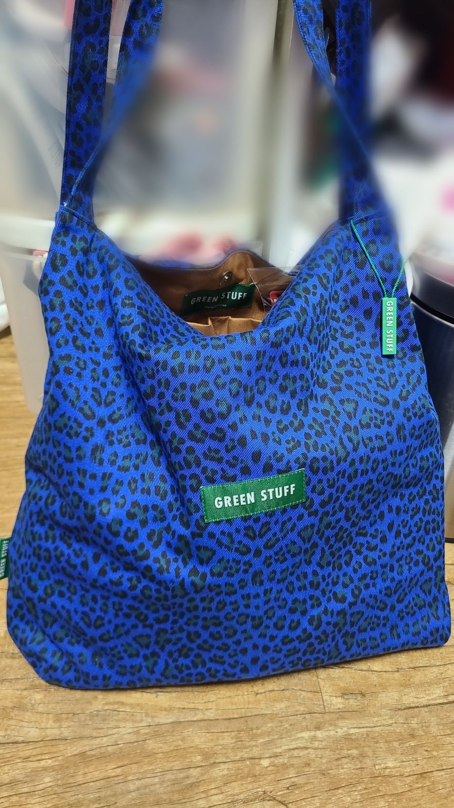 MUSINSA | GREEN STUFF boxy bag 53 - leopard all beige