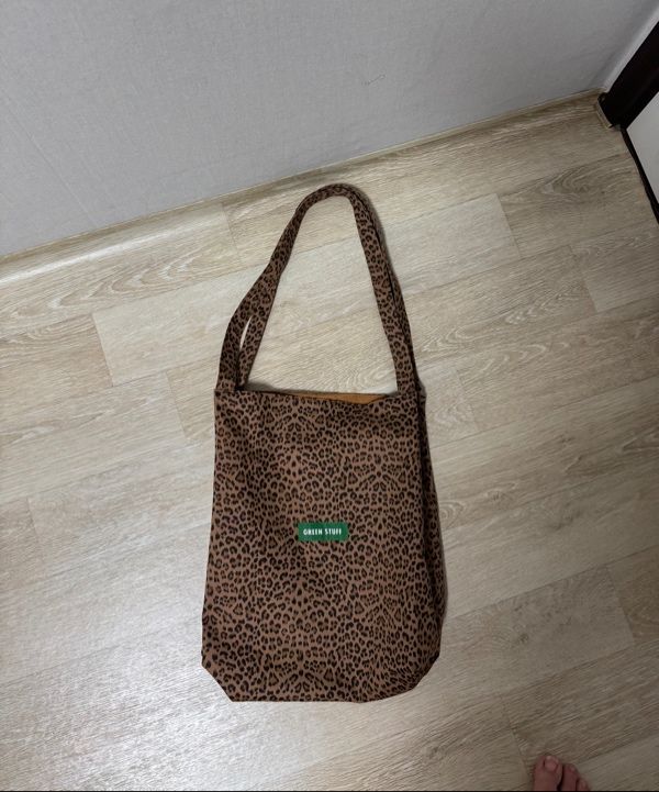 エコバッグ GREEN STUFF Casually boxy shopper bag 53 leopard beige MUSINSA | GREEN STUFF boxy bag 53 - leopard all beige