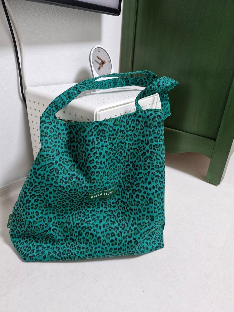 エコバッグ GREEN STUFF Casually boxy shopper bag 53 leopard beige MUSINSA | GREEN STUFF boxy bag 53 - leopard all beige