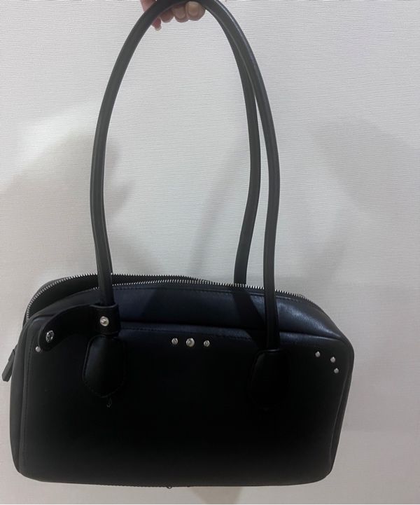 トートバッグ ROCKCAKE Square Leather Stud Middle Bag Black RC24BG00600 MUSINSA | ROCKCAKE Square Leather Stud Middle Bag - Wine