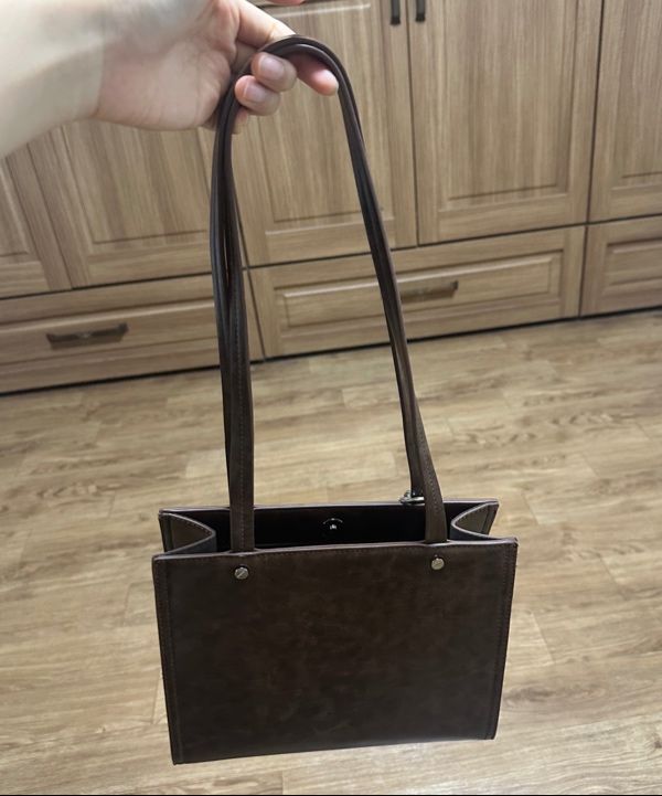 MUSINSA | LEATHERY Bolted Square Shoulder Bag / Mini [WOOD