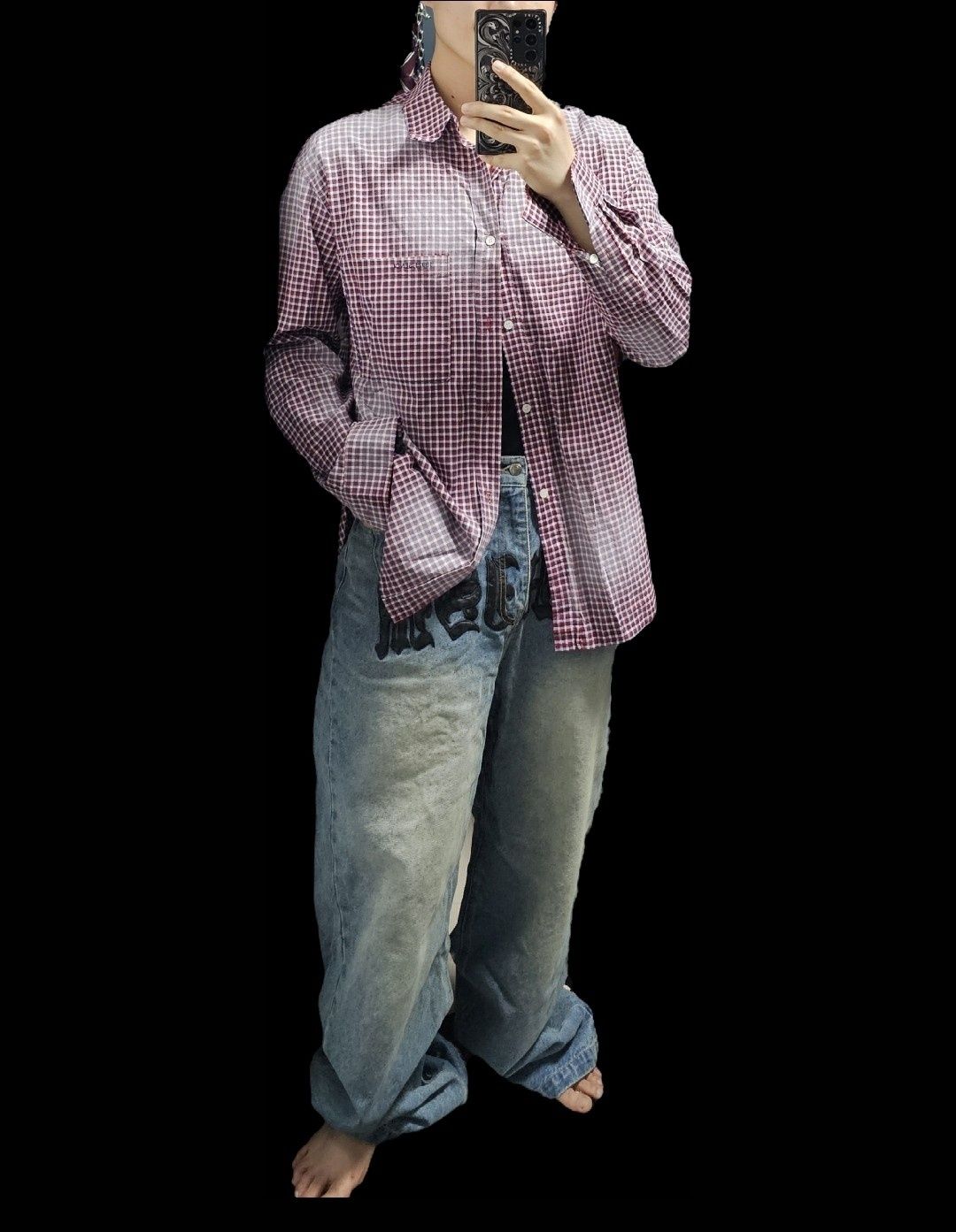 MUSINSA | SCHISM INDUCING SCHISM PATCH JEANS BLUE