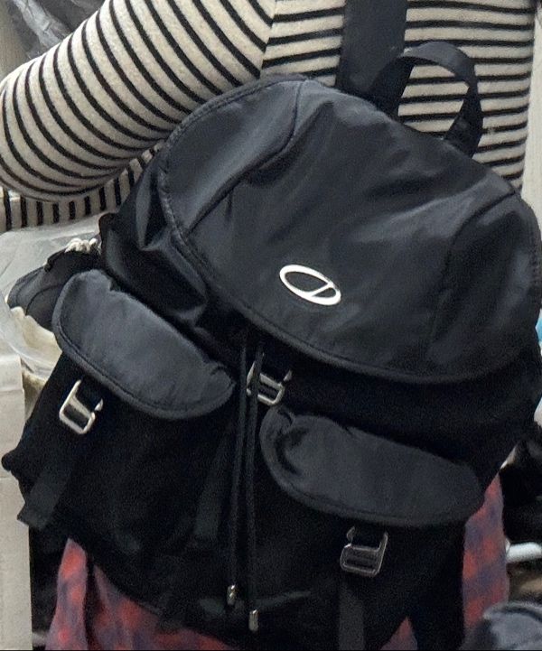 MUSINSA | ODDSTUDIO SIGNATURE TWO POCKET BACKPACK - BLACK
