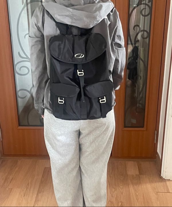 MUSINSA | ODDSTUDIO SIGNATURE TWO POCKET BACKPACK - BLACK