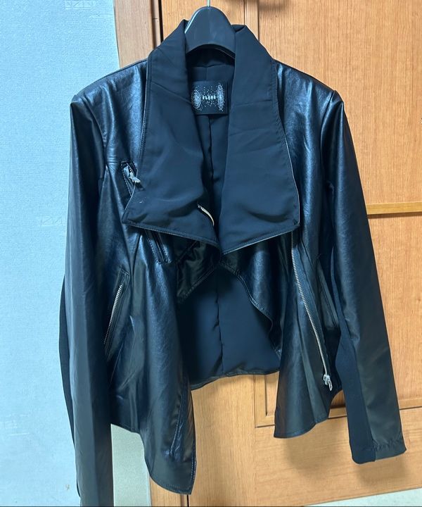 MUSINSA公式 | FLAREUP Asymmetrical Biker Leather Jacket (FL