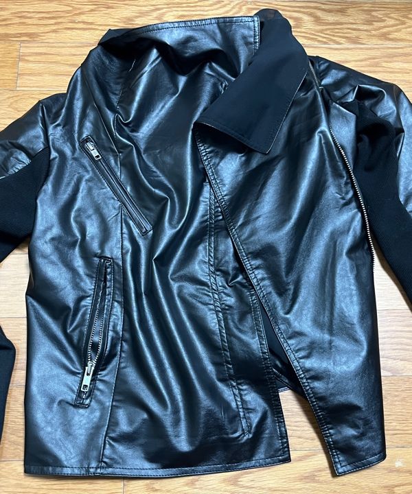 MUSINSA | FLAREUP Asymmetrical Biker Leather Jacket (FL-047_Leather)
