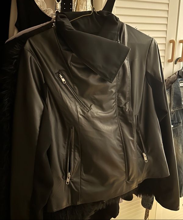 MUSINSA公式 | FLAREUP Asymmetrical Biker Leather Jacket (FL
