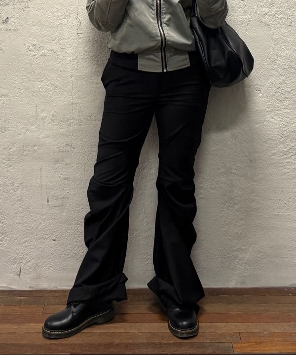 MUSINSA公式 | FLAREUP Asymmetrical Drape Pants (FL-245_Black)