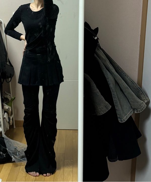 MUSINSA公式 | FLAREUP Asymmetrical Drape Pants (FL-245_Black)