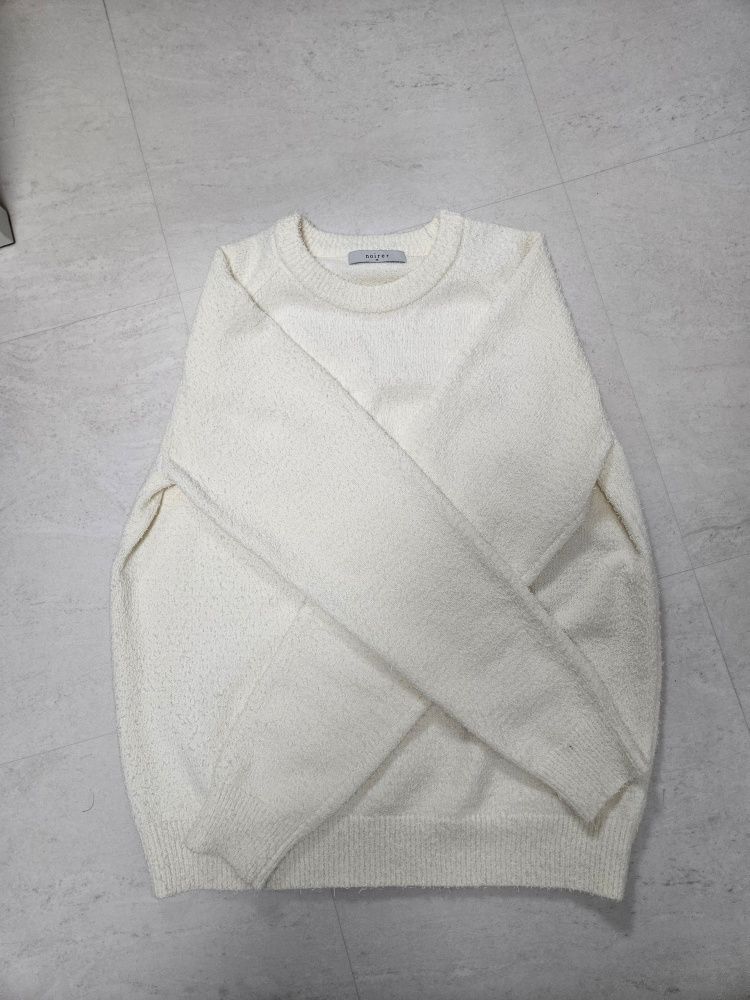 MUSINSA | NOIRER Loose fit bouclé knit (navy)