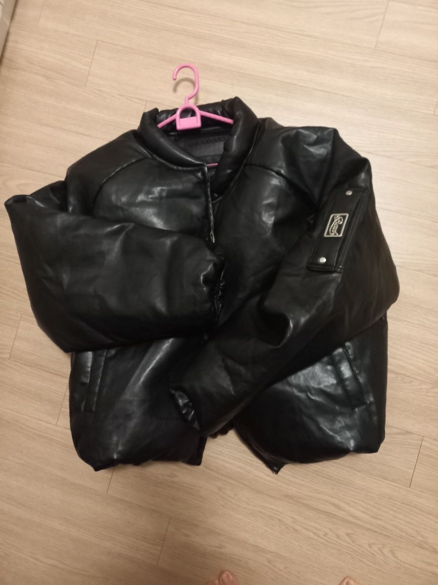 ブルゾン BADBLOOD BS Nylon Puffer MA1 Jacket Black w-jkt24-046 MUSINSA | BADBLOOD BS Leather Puffer MA-1 Jacket - Black