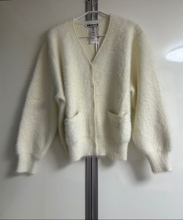 MUSINSA | BADBLOOD BS Mohair V-Neck Cardigan - Red
