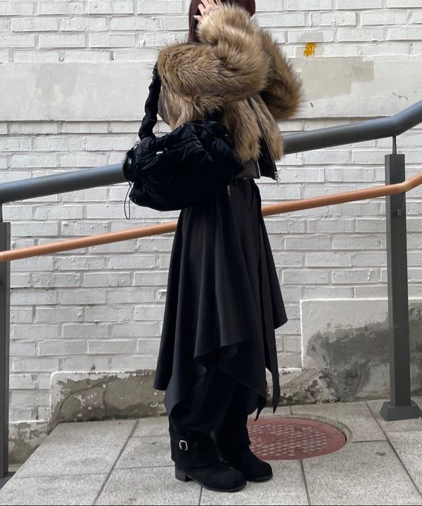 早期完売★NACHE★HOODIE CROP FUR JACKET★2COLORS★日本未入荷 MUSINSA | NACHE HOODIE CROP FUR JACKET BLACK