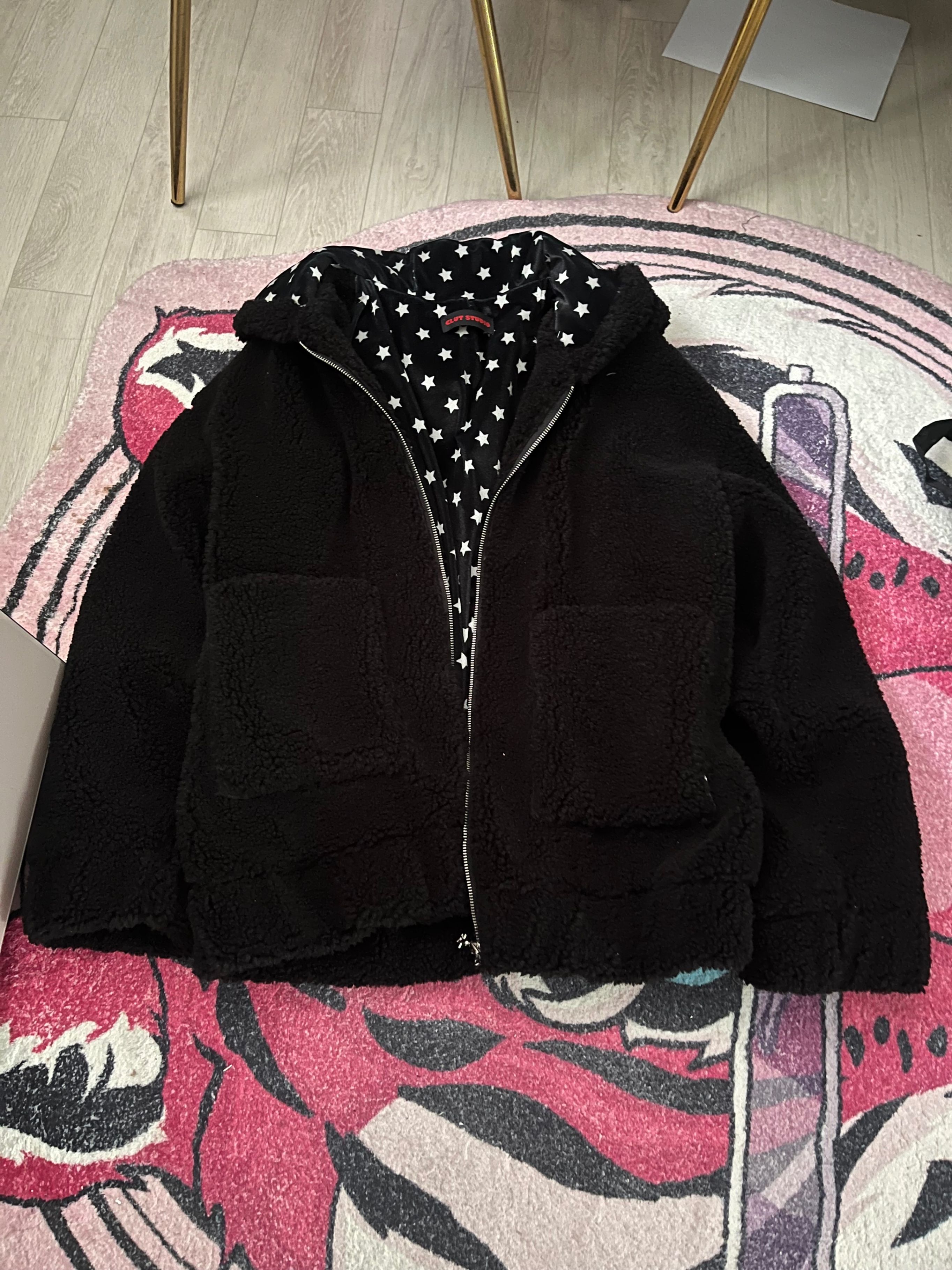 CLUT STUDIO Punk Bear Fleece Jacket フリースジャケット 韓国 MUSINSA公式 | CLUT STUDIO Punk Bear Fleece Jacket - Black