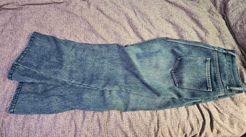 【mnem】OP Wide Pintuck Denim Free Assembly Women's Wide Leg High Rise Pintuck Jeans, 29