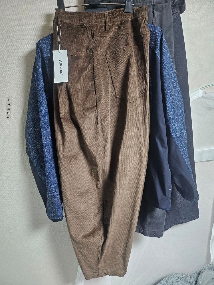 【ANGLAN】Corduroy Denim Cargo Balloon Pants Anglan CORDUROY OBLIQUE CARGO BALLOON PANTS - KHAKI - The