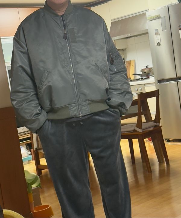【ANGLAN】24FW★ [AG] Bulky Shirring MA-1 Jacket org.jpg