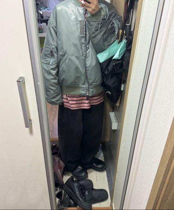 【ANGLAN】24FW★ [AG] Bulky Shirring MA-1 Jacket ANGLAN】24FW☆ [AG] Bulky Shirring MA-1 Jacket