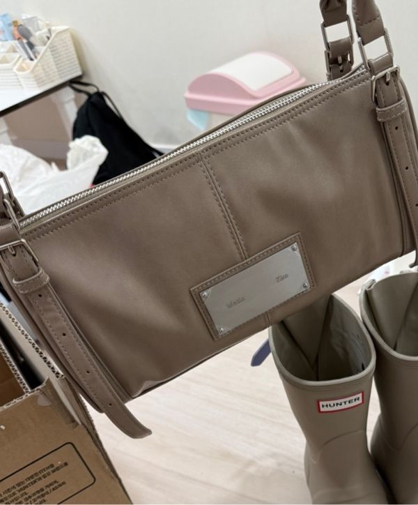 matin kim ＊ BUCKLE BAG IN BEIGE Authentic MATIN KIM Buckle Bag Korea Beige Shoulder Nylon Bag NWT