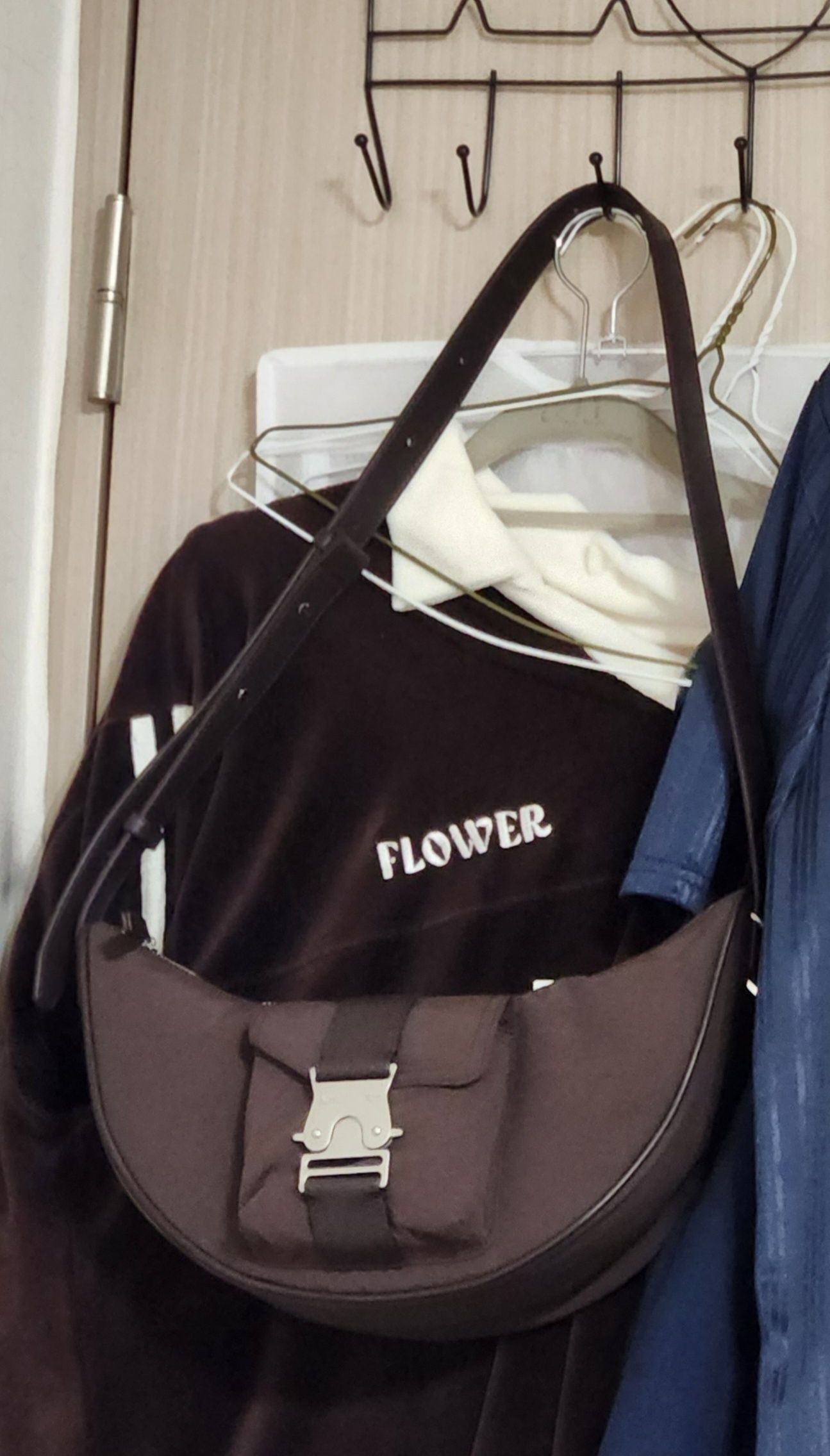 MUSINSA | MATIN KIM BUCKLE HOBO BAG IN BROWN