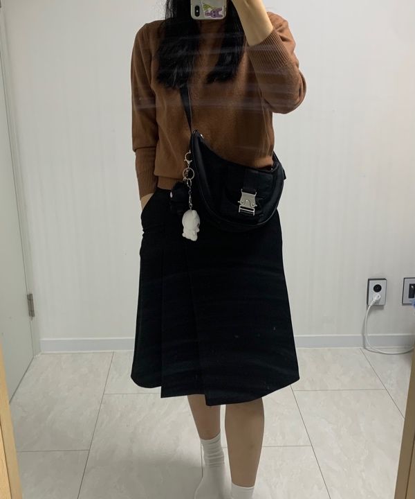 MUSINSA | MATIN KIM BUCKLE HOBO BAG IN BLACK