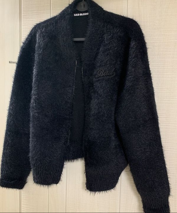 MUSINSA | BADBLOOD BS Mohair Zip-Up Jacket - Black