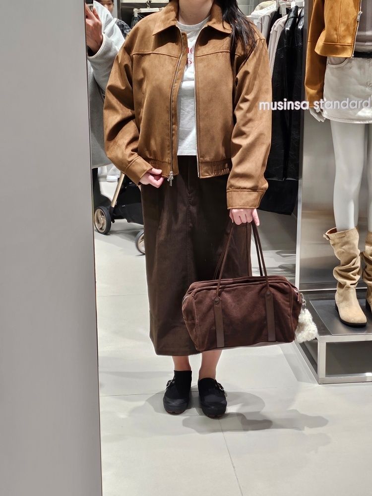 MUSINSA | YEOMIM box bag (suede brown)