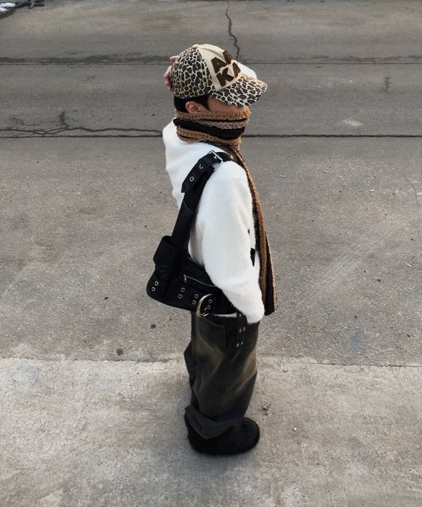 MUSINSA公式 | AAKAM Leopard Patch Cotton Ball Cap (Brown)