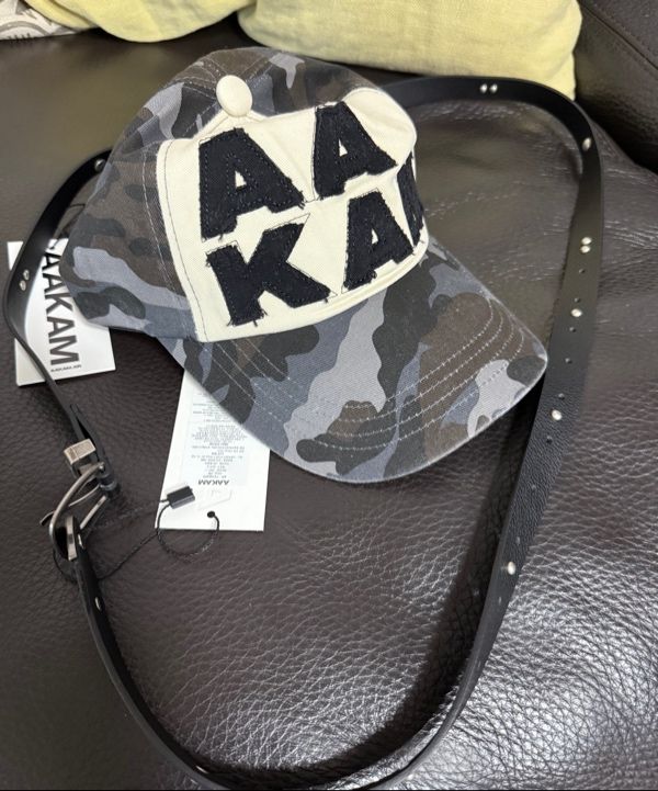 MUSINSA | AAKAM Camouflage Patch Cotton Ball Cap (Black)