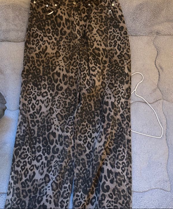 MUSINSA | AAKAM Leopard Pattern Cotton Pants (Brown)