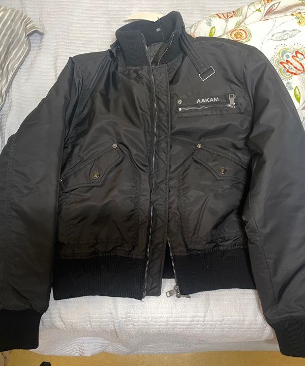 MUSINSA | AAKAM High-Neck Bomber Jacket (Black)