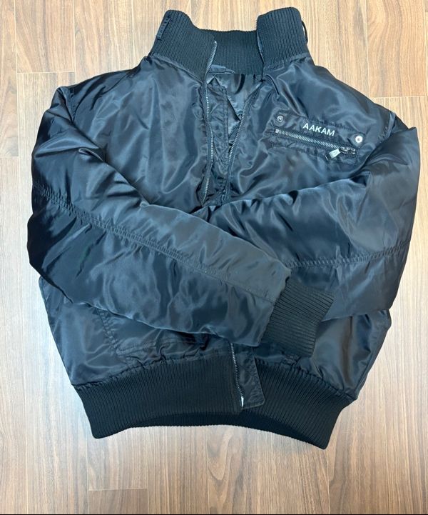 MUSINSA | AAKAM High-Neck Bomber Jacket (Black)