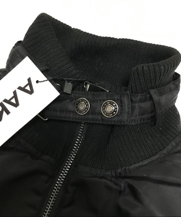 MUSINSA公式 | AAKAM High-Neck Bomber Jacket (Black)