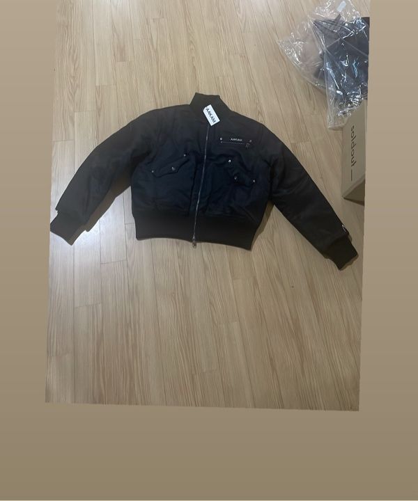 MUSINSA | AAKAM High-Neck Bomber Jacket (Black)