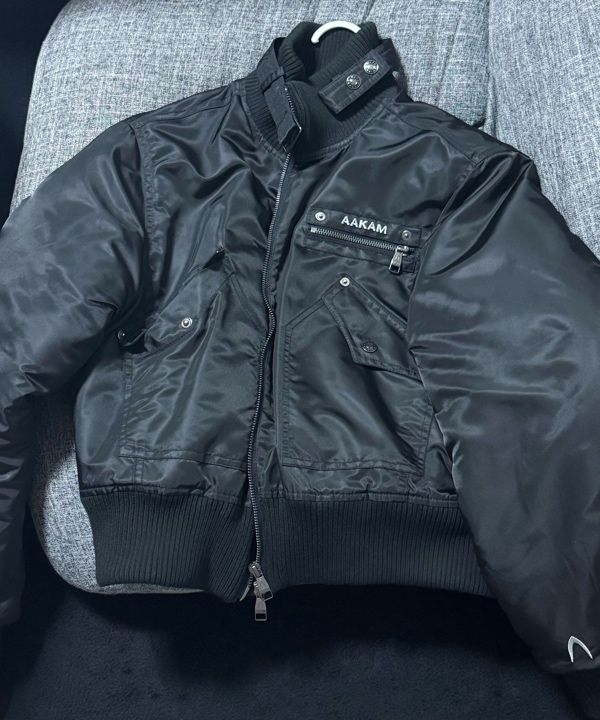 ジャケット・アウター AAKAM High-Neck Bomber Jacket (Black) MUSINSA公式 | AAKAM High-Neck Bomber Jacket (Black)