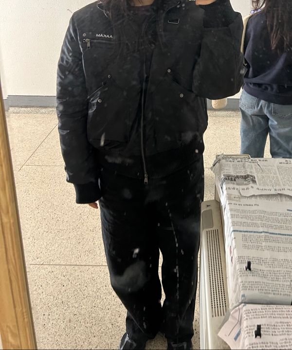 MUSINSA公式 | AAKAM High-Neck Bomber Jacket (Black)