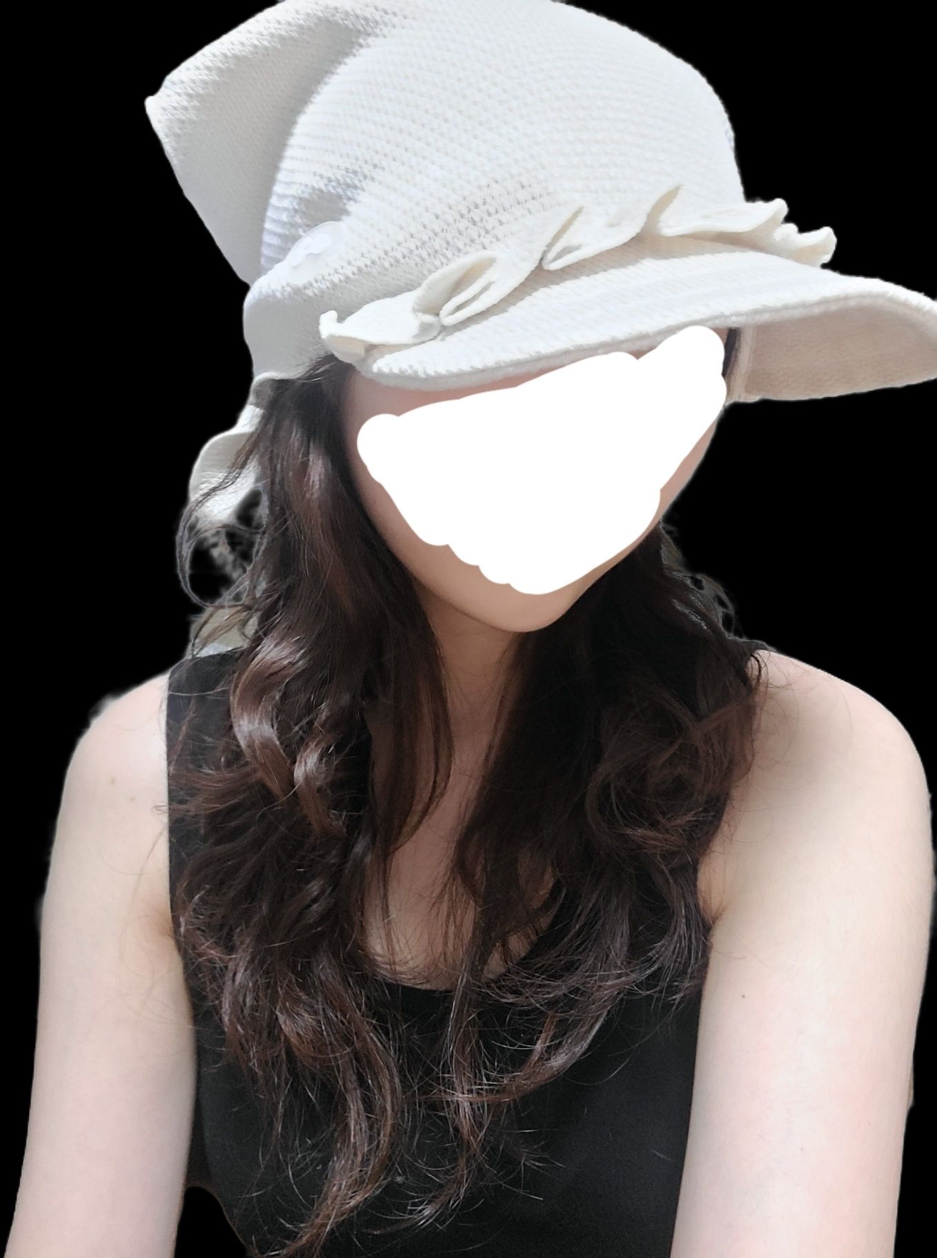 MUSINSA公式 | HUG YOUR SKIN Frill Winter Visor Cap (Black)