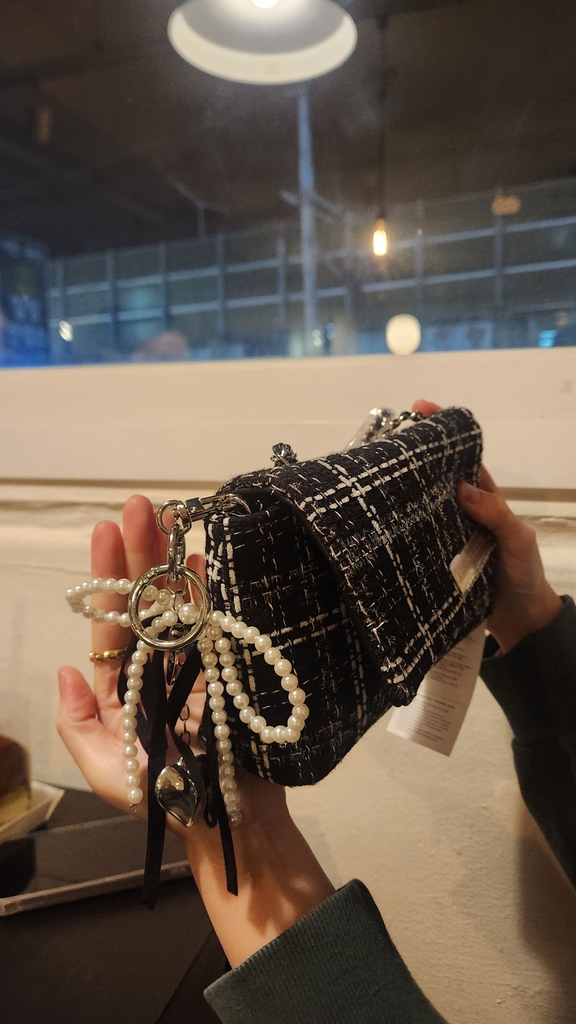MUSINSA | MARHEN.J Jumbo Tweed Chain Mini Crossbody Bag