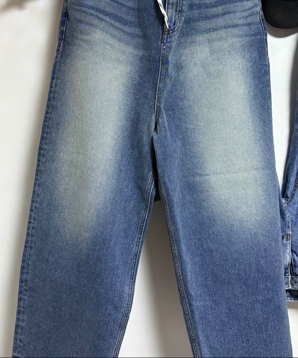 MUSINSA | ASIF CALIE WIDE STRING DENIM PANTS BLUE