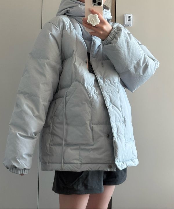 ダウンジャケット・コート sinoon Hoodie Puffer Jacket Greyish Blue MUSINSA | SINOON Hoodie Puffer Jacket (Greyish Blue)