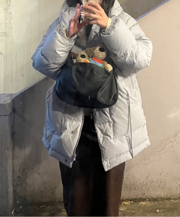 ダウンジャケット・コート sinoon Hoodie Puffer Jacket Greyish Blue MUSINSA | SINOON Hoodie Puffer Jacket (Greyish Blue)