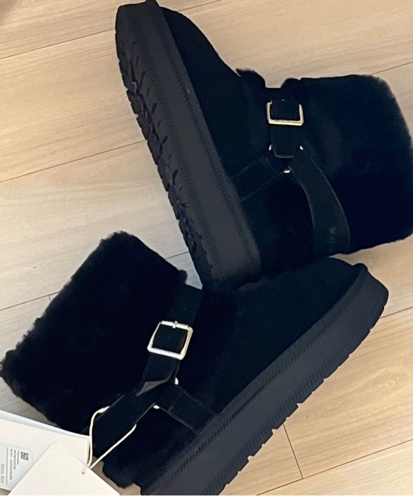 ★MATIN KIM★ BUCKLE FUR BOOTS MUSINSA | MATIN KIM BUCKLE FUR BOOTS IN BEIGE