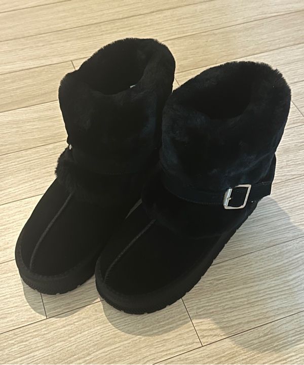 ★MATIN KIM★ BUCKLE FUR BOOTS BUCKLE FUR BOOTS IN BEIGE – Matin Kim