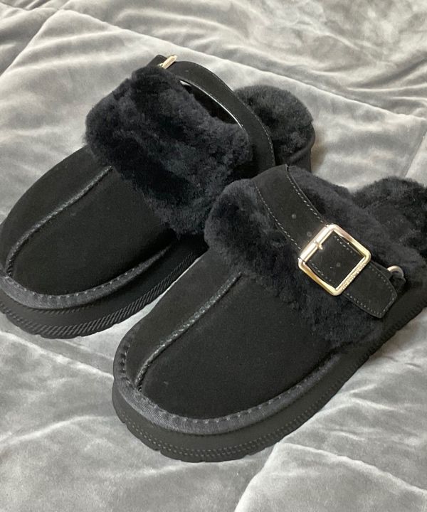 MUSINSA公式 | MATIN KIM BUCKLE FUR BLOAFER IN BLACK