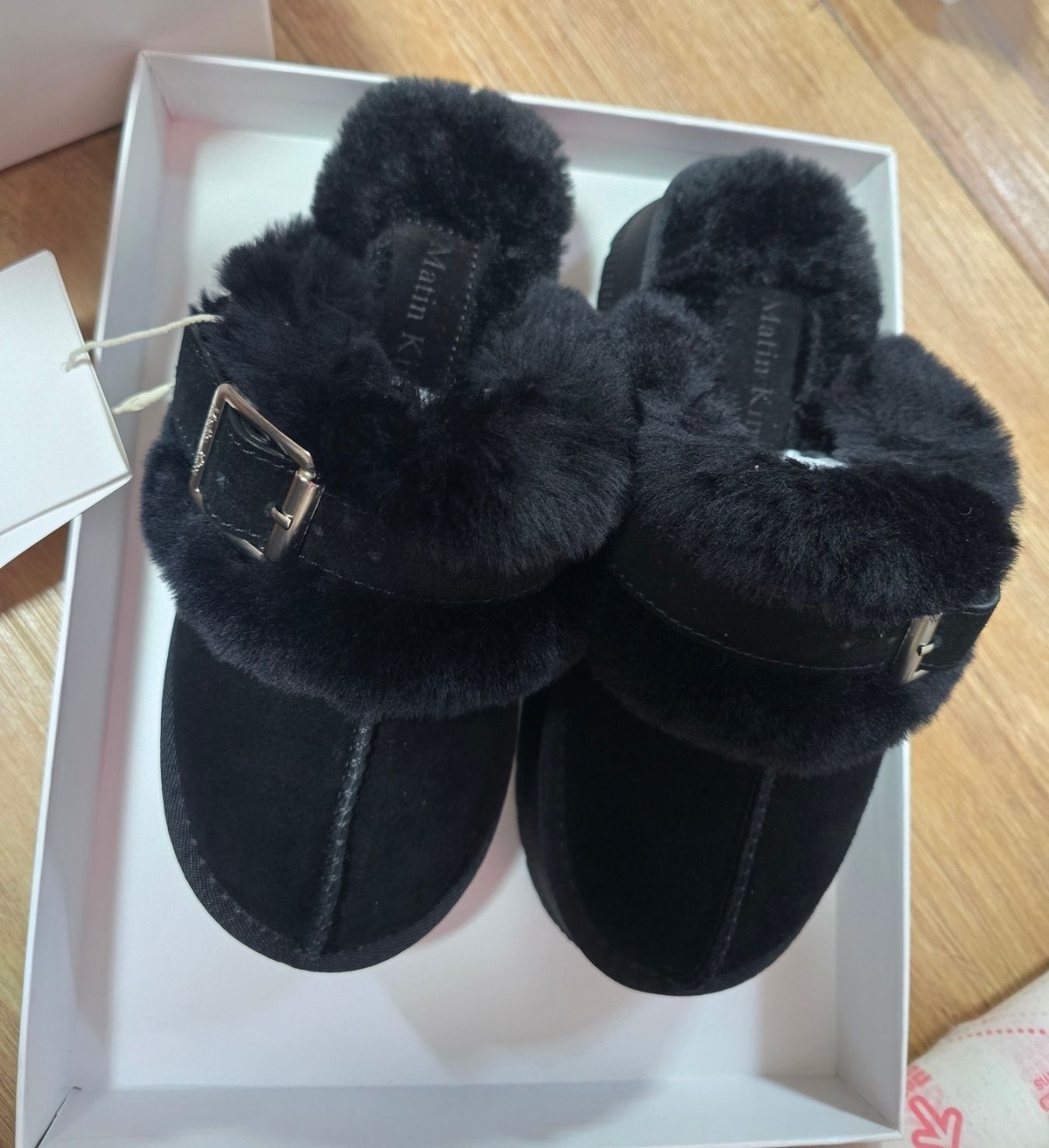 MUSINSA公式 | MATIN KIM BUCKLE FUR BLOAFER IN BLACK