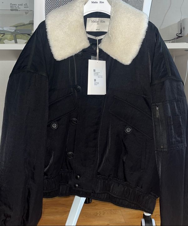 ダウンジャケット・コート [MATINKIM]fur collar point bomber jumper in khaki FUR COLLAR POINT BOMBER JUMPER IN KHAKI - MATINKIM