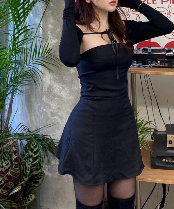 ◆Not your rose◆ Faye Bolero Dress Black NRDR4D001BK MUSINSA | NOT YOUR ROSE Faye Bolero Dress (Black)