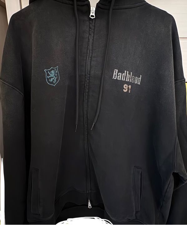 MUSINSA | BADBLOOD Sun Faded 2 Hooded Zip-Up - Black