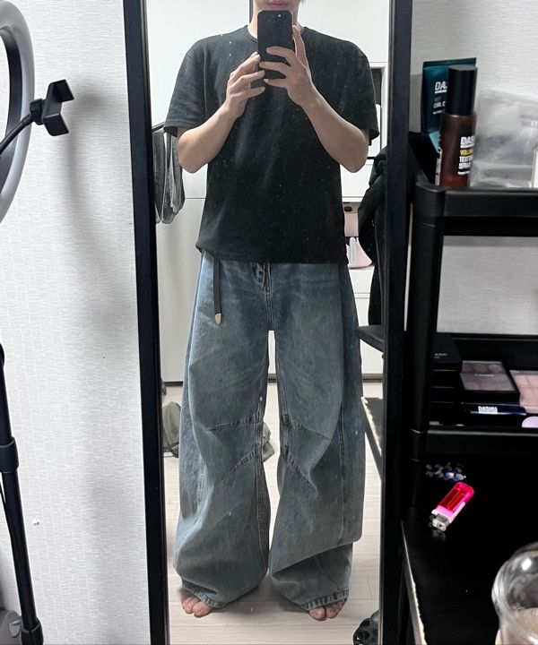 ◆BADBLOOD◆ Charlie Barrel Jeans Light Blue MUSINSA | BADBLOOD Charlie Barrel jeans - Light Blue